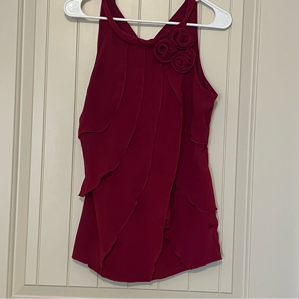 Burgundy flowy blouse